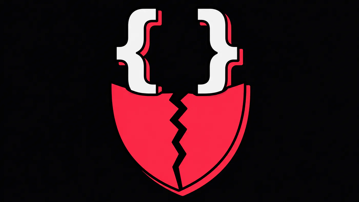 An aging angular metal framework cracking and buckling under a heavy block, with bolts popping loose.